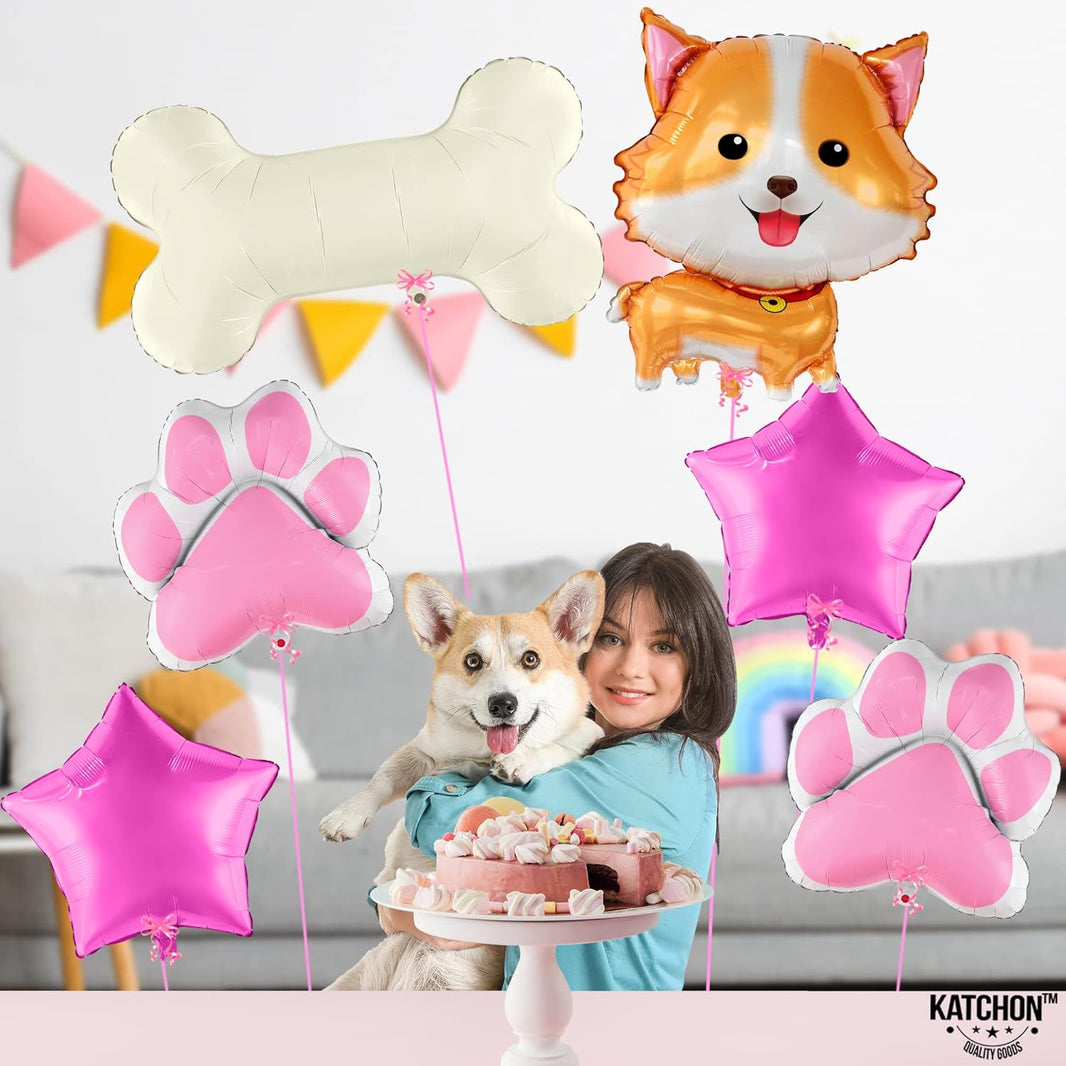KatchOn, Dog Balloon for Puppy Party - 28 Inch, Pack of 6 | Paw Balloons, Puppy Birthday Decorations | Puppy Balloons for Birthday, Dog Birthday Party Supplies | Paw Print Balloons, Puppy Decorations