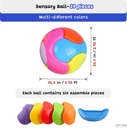 KatchOn, 24Pcs Sensory Fidget Puzzle Ball for Kids | Puzzle Ball, Fidget Ball Puzzle Brain Teaser Fidget Toy for Boys & Girls Birthday Party Educational Toys, Puzzles for Kids Ages 4-6