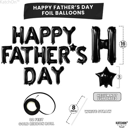 Katchon, Happy Fathers Day Balloon – 16-inch | Happy Fathers Day Banner For Fathers Day Decorations | Fathers Day Sign For Father's Day Decorations | Photo Booth Backdrop