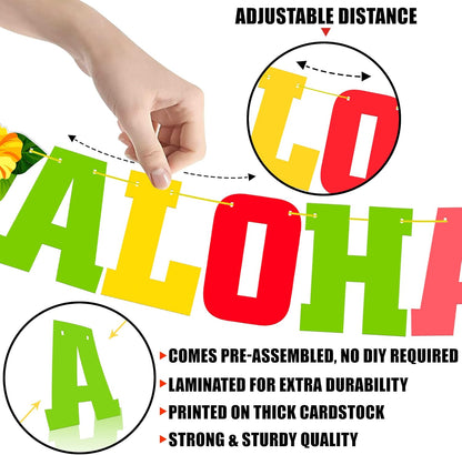 KatchOn, Aloha Banner for Hawaiian Party Decoration - 10 Feet, No DIY | Banner For Luau Party Decoration | Aloha Party Decorations | Aloha Party Banners For Beach Party, Pool Party