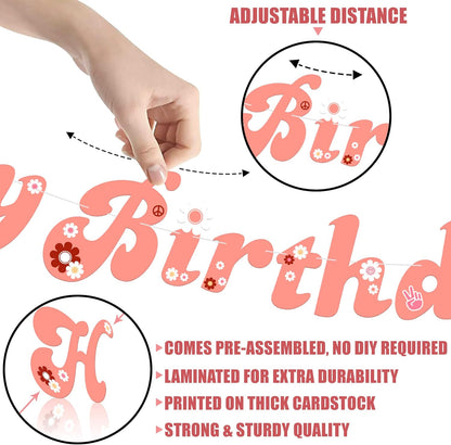 KatchOn, Groovy Happy Birthday Banner - Big, 10 Feet, No DIY | Two Groovy Birthday Banner for Groovy Party Decorations | Groovy Birthday Decorations | Hippie Party Decorations