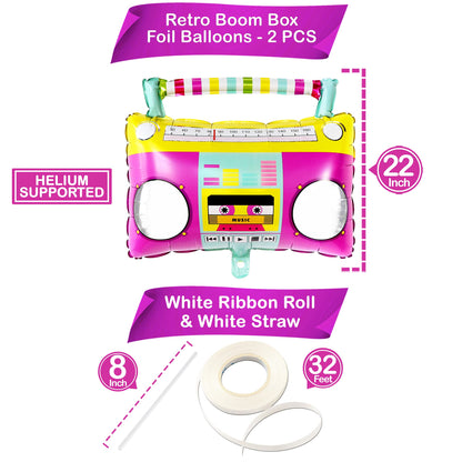 KatchOn, Large Boombox Balloon Set - 22 Inch | 90s Balloons for 90s Party Decorations, Disco Party Decorations | 80s Balloons, Boom Box Balloons for Roller Skate Party Decorations | Boombox Balloons