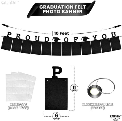 KatchOn, Graduation Photo Banner 2026 - Large, 10 Feet 5x7 | Felt Proud of You Banner | Grad Banner 2026 Personalized | 2026 Graduation Decorations | Grad Picture Banner for 2026 Graduation Party Decor