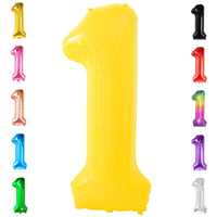 KatchOn, Yellow Number 1 Balloon - 40 Inch, Helium Supported | Mylar Foil Yellow One Number Balloon for First Happy Birthday Decorations | 1st Anniversary Decorations | Birthday Party Decoration