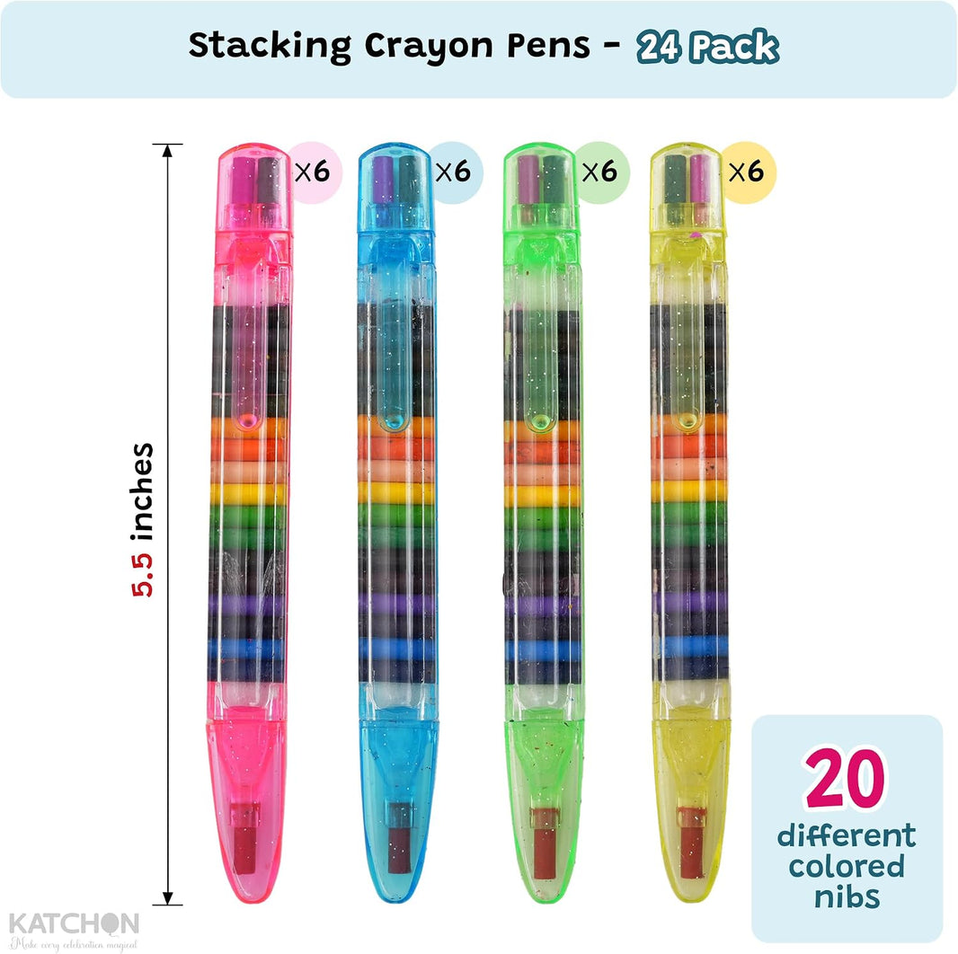 KatchOn 24 Pcs Multicolor Stackable Crayons, Back to School Supplies