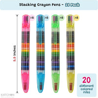 KatchOn 24 Pcs Multicolor Stackable Crayons, Back to School Supplies