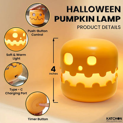 KatchOn, Halloween Pumpkin Lantern- 4 Inch | Trick or Treat Toys Lamp for Halloween Decor | Pumpkin Light Up for Party Favors