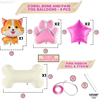 KatchOn, Big Dog Balloons for Dog Party - 28 Inch, Pack of 6 | Puppy Balloons For Puppy Themed Birthday Party Decorations | Lets Pawty Birthday Decoration | Lets Pawty | Dog Birthday Party Supplies
