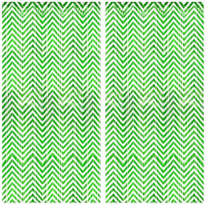 KatchOn, Green & White Foil Fringe Curtains - 3.2x6.5 Feet, Pack of 2 - St Patricks Day, Graduation