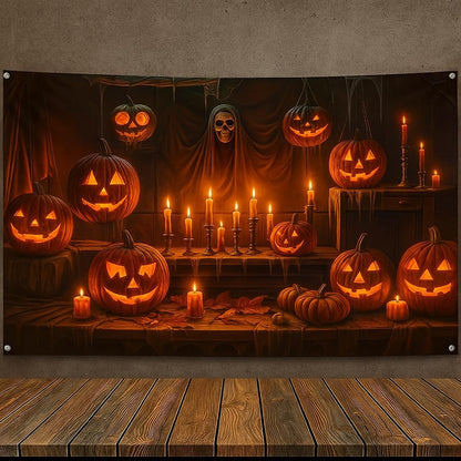 KatchOn Spooky Halloween Backdrop 72x44 Inch | Halloween Party Decorations