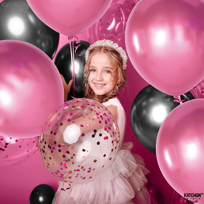 KatchOn, Huge Metallic Hot Pink Balloons - 18 Inch, Pack of 10 | Pink Metallic Balloons for Birthday Decorations | Latex Balloon | Gender Reveal Decorations