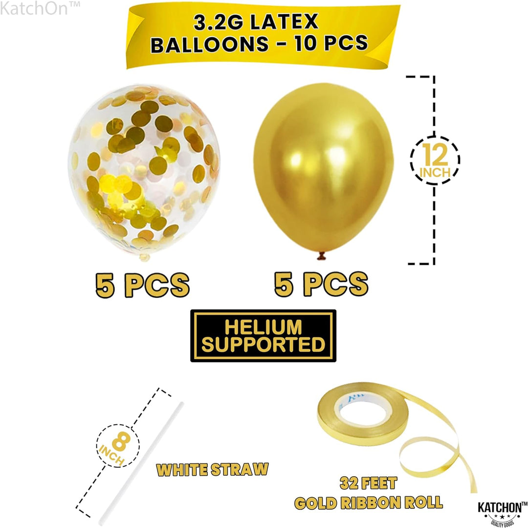 KatchOn, Gold We Are So Proud of You Balloons - 16 Inch, Graduation Latex and Confetti Balloons | Congratulations Balloons, Gold Graduation Decorations Class of 2024 | Gold 2024 Graduation Decorations