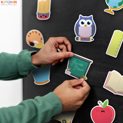 KatchOn, 600 Pcs Back to School Sticky Notes - 30 Pack | Fun Shaped Memo Pads with Pencil, Ruler, Blackboard, Owl Designs | Classroom Supplies, School, Office, Notepads, Teacher Stationery | Classroom Decor