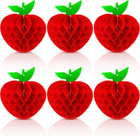 KatchOn Apple Shaped Paper Honeycomb Centerpiece Decorations, Pack of 6