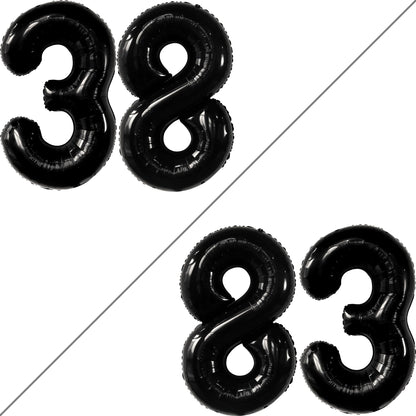 Black Number 38 Foil Balloon - US