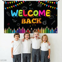 KatchOn Welcome Back Banner Backdrop for Welcome Back To School Decorations