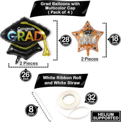 Graduation Decorations 2026 | Kindergarten Graduation Balloons - Giant 36 Inch | Preschool Graduations Balloons | Grad Cap Decorations | Preschool Balloon | 2026 Graduations Party Decoration, KatchOn