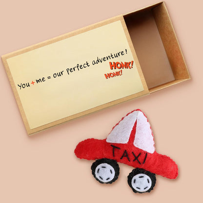 KatchOn Handmade Mini Matchbox Gift With Cute Taxi Charm | Valentines Gifts for Him, Her Birthday Gifts for Boyfriend | Anniversary, Romantic Gift for Couples, Girlfriend, Wife | Unique Taxi Charm for Men