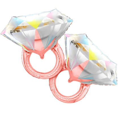 KatchOn, Rose Gold Diamond Ring Balloon - 26 Inch, Pack of 2 | Ring Balloon Bachelorette, Bachelorette Party Decorations | Engagement Party Decorations | Engagement Decoration, Bridal Shower