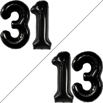 KatchOn, Big Black 31 Balloons Numbers - 40 Inch | 31 Birthday Decorations for Men | 31 Birthday Balloon | 31 Birthday Decorations for Women | Number Balloons for 31st Anniversary Decorations