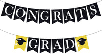 KatchOn, Congrats Grad Banner Black - Felt, No DIY | Congrats Banner for Black Graduation Decorations 2026 | Graduation Banner for 2026 Graduation Party Decorations | Congratulations Banner