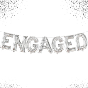 katchon silver foil engaged balloons letter 16 inch engagement balloons for engagement party decorations bachelorette party decorations engagement party balloons for decoration