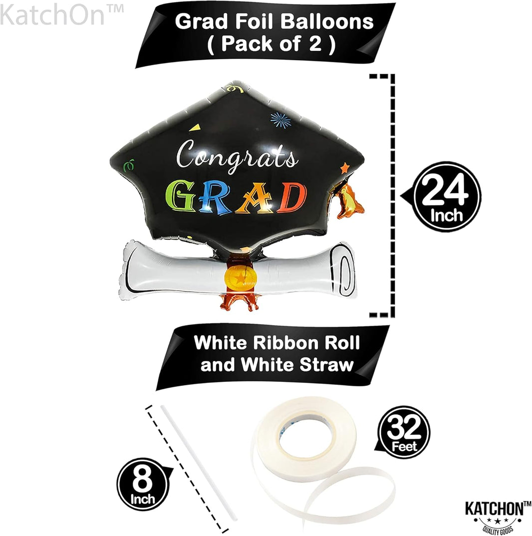 Graduation Balloons Class of 2026 - Big 24 Inch, Graduation Decorations 2026 | Graduations Cap Balloons, Graduation Hat Balloons, Graduation Party Decorations 2026 | Congrats Grad Balloons, KatchOn