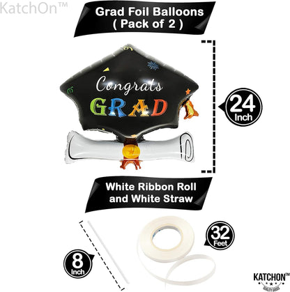 Graduation Balloons Class of 2026 - Big 24 Inch, Graduation Decorations 2026 | Graduations Cap Balloons, Graduation Hat Balloons, Graduation Party Decorations 2026 | Congrats Grad Balloons, KatchOn