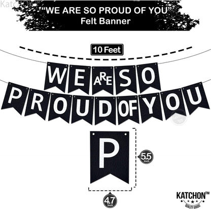 KatchOn, We are So Proud of You Banner - Huge, 10 Feet, No DIY | Congratulations Banner, Black Graduation Banner for Class of 2026 Graduation Decorations 2026 Congratulations Decorations