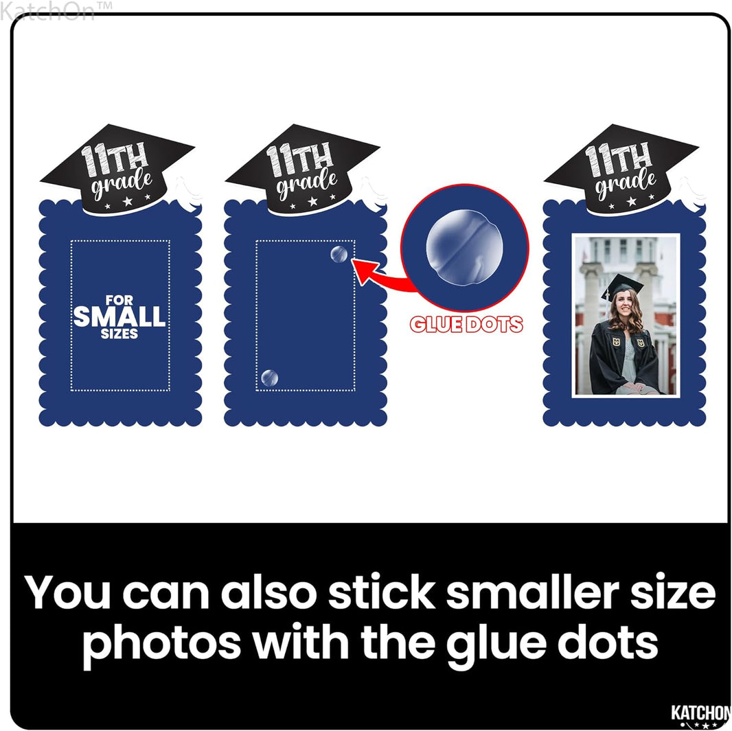Graduation Decorations 2026 | Felt K-12 Graduation Photo Banner 5x7 - Large, 10 Feet | Kindergarten to 12th Grade for Junior/Middle, High/Senior | Yellow and Blue Grad Party Decorations 2026 | KatchOn