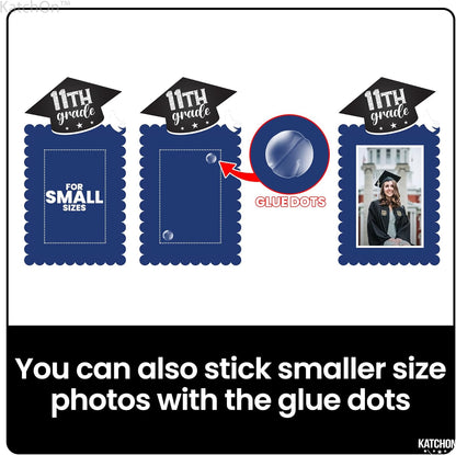Graduation Decorations 2026 | Felt K-12 Graduation Photo Banner 5x7 - Large, 10 Feet | Kindergarten to 12th Grade for Junior/Middle, High/Senior | Yellow and Blue Grad Party Decorations 2026 | KatchOn