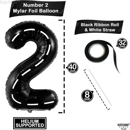 KatchOn, Giant Two Fast Balloons - 40 Inch | Number 2 Balloon for Two Fast Birthday Decorations | Two Fast Party Decorations, 2 Fast Birthday Decorations | Two Fast Two Curious Birthday Decorations