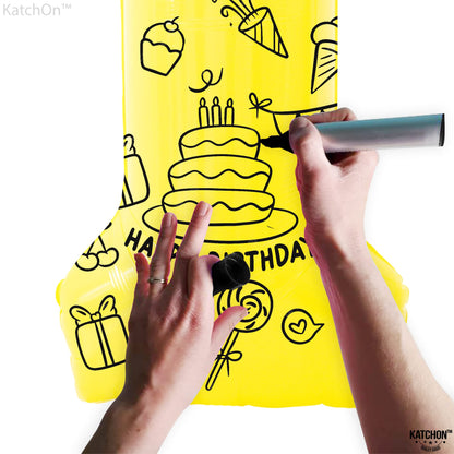 KatchOn, Yellow Number 1 Balloon - 40 Inch, Helium Supported | Mylar Foil Yellow One Number Balloon for First Happy Birthday Decorations | 1st Anniversary Decorations | Birthday Party Decoration