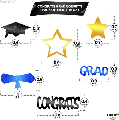 KatchOn, Gold and Black Graduation Confetti 2026 - Pack of 1300 | Grad Table Decorations 2026 | Graduation Confetti Class of 2026 | Graduation Decorations 2026, 2026 Graduation Table Decorations