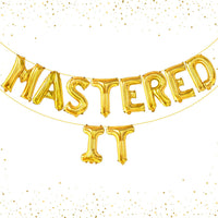 KatchOn, Gold Mastered It Balloons - 16 Inch | Gold Foil Graduation Balloons 2026 | 2026 Graduation Decorations | She Mastered It Grad Decorations Class of 2026 | Grad Party Decorations 2026