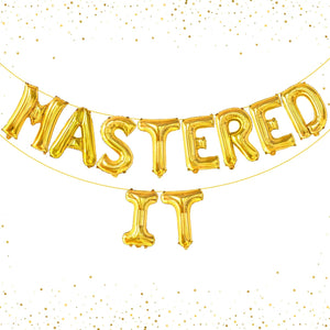 KatchOn, Gold Mastered It Balloons - 16 Inch | Gold Foil Graduation Balloons 2026 | 2026 Graduation Decorations | She Mastered It Grad Decorations Class of 2026 | Grad Party Decorations 2026