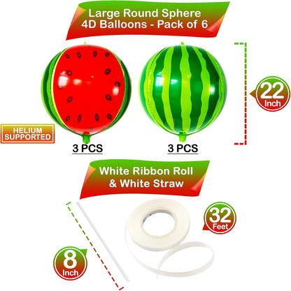 KatchOn, Huge Watermelon Balloons, Watermelon Party Decorations - 22 Inch | Fruit Balloons for Summer Party Decorations | One In A Melon Decoration for Watermelon Birthday Decoration