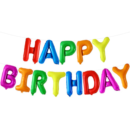 KatchOn, Rainbow Happy Birthday Foil Balloons Letters - 16 Inch | Happy birthday Sign, Rainbow Birthday Party Decorations | Happy Birthday Banner for Kids, Adults and more for Party Supplies