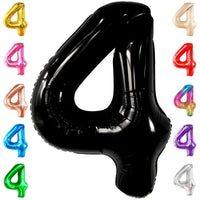 KatchOn, Black Number 4 Balloons - Giant, 40 Inch | Black 4 Balloon Number, 4th Birthday Decorations Boy | 4 Year Old Balloon, 4th Birthday Decorations for Boys | Halloween Birthday Party decorations