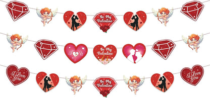 KatchOn, Be My Valentine Banner - No DIY, 3 String, 10 Feet | Diamond and Heart Garland, Valentines Day Decorations | Conversation Hearts Decorations, Valentines Decor | Valentines Day Garland