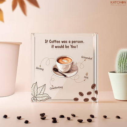 KatchOn, Acrylic Coffee Lover Gift - Valentines Day Gifts for Her, Him, Galentines Gifts for Friends, Girlfriend, Boyfriend | Birthday Gift for Women, Men, Mom, Dad | Office Decor for Women
