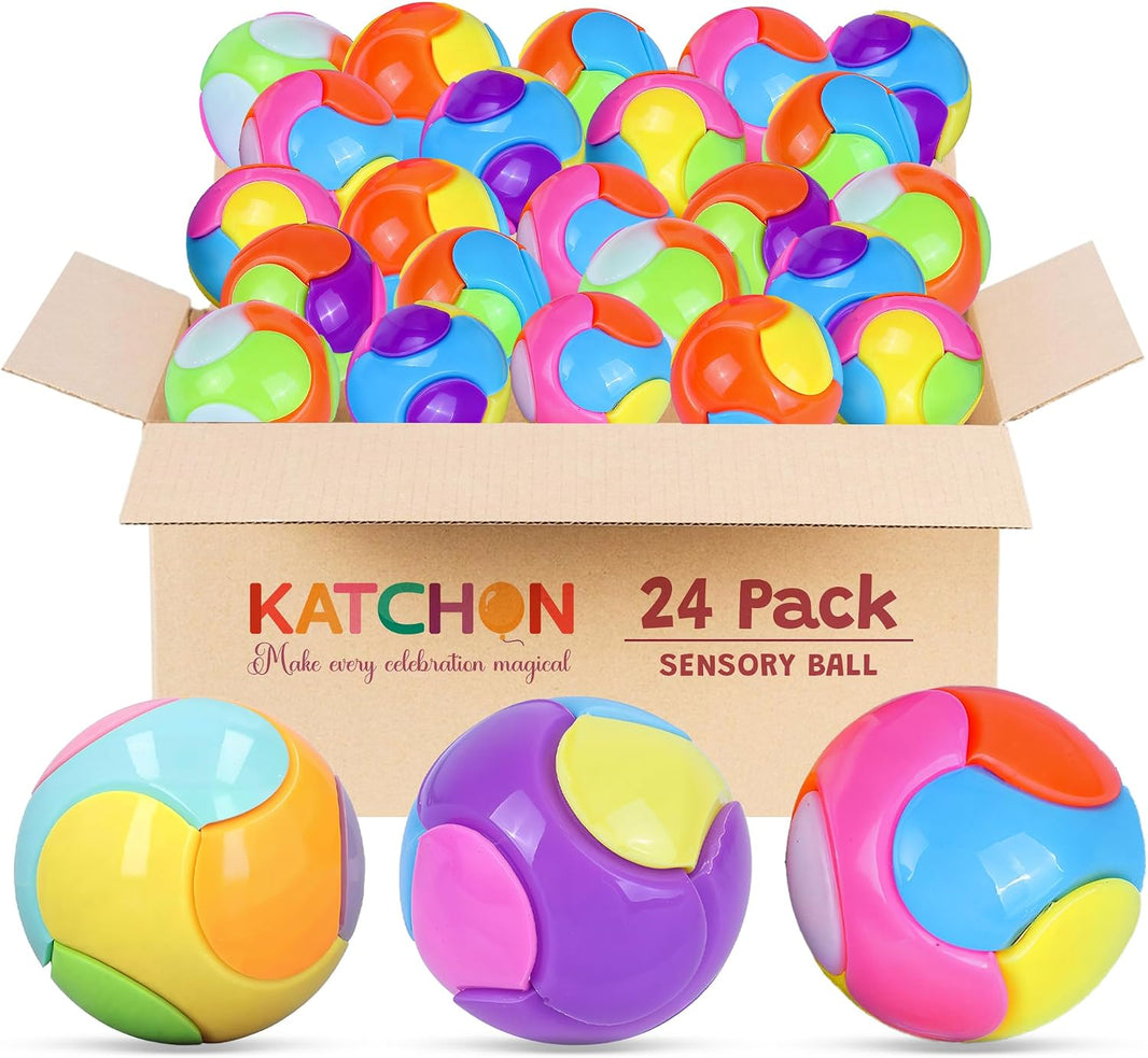 KatchOn, 24Pcs Sensory Fidget Puzzle Ball for Kids | Puzzle Ball, Fidget Ball Puzzle Brain Teaser Fidget Toy for Boys & Girls Birthday Party Educational Toys, Puzzles for Kids Ages 4-6