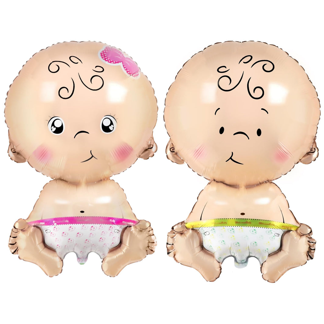 KatchOn, Baby Gender Reveal Balloon Set - 32 Inch, Pack of 2 | Gender Reveal Decorations | Boy and Girl Balloons, Twin Baby Shower Decorations | Boy Or Girl Balloon