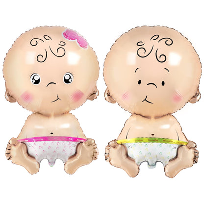 KatchOn, Baby Gender Reveal Balloon Set - 32 Inch, Pack of 2 | Gender Reveal Decorations | Boy and Girl Balloons, Twin Baby Shower Decorations | Boy Or Girl Balloon