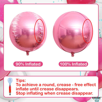 KatchOn, Light Pink Foil Balloons - 22 Inch, Pack 6 | Big Pink Balloons, Pink Mylar Balloons | Pink Chrome Balloons for Pink Birthday Decorations | Pink Metallic Balloons, Light Pink Party Decorations