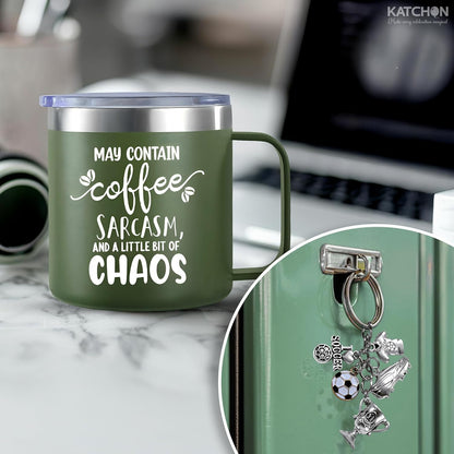 KatchOn, 14oz Stainless Steel Insulated Coffee Mug with Handle | Coffee Lovers Valentines Day Gifts for Her, Him | Coffee Cups, Coffee Travel Mug | Galentines Gifts for Friends, Girlfriend, Boyfriend