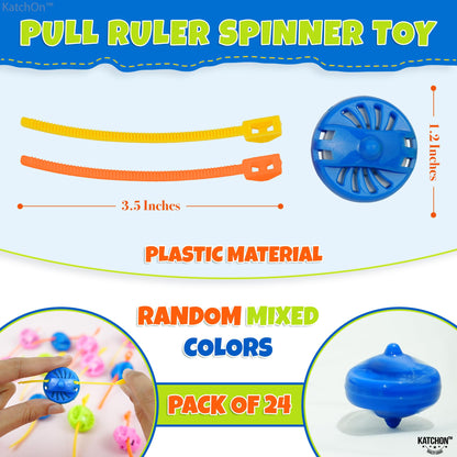 KatchOn, Colorful Spinning Tops For Kids - Pack of 24 Spinners | Party Toys Gifts and Party Favors for Kids | Pull Strip Spinning Top Toy Birthday Goodie Bag Fillers, Christmas Gifts, Classroom Prizes