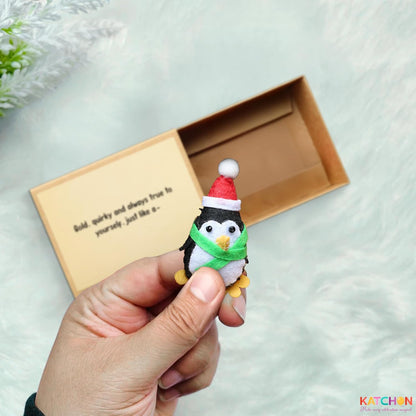 KatchOn, Handmade Mini Penguin Gift with Matchbox Message | Cute Valentines Day Gifts for Her, Unique Penguin for Women, Sister, Men | Dad Birthday Gift, Galentines Gifts for Friends, Boyfriend