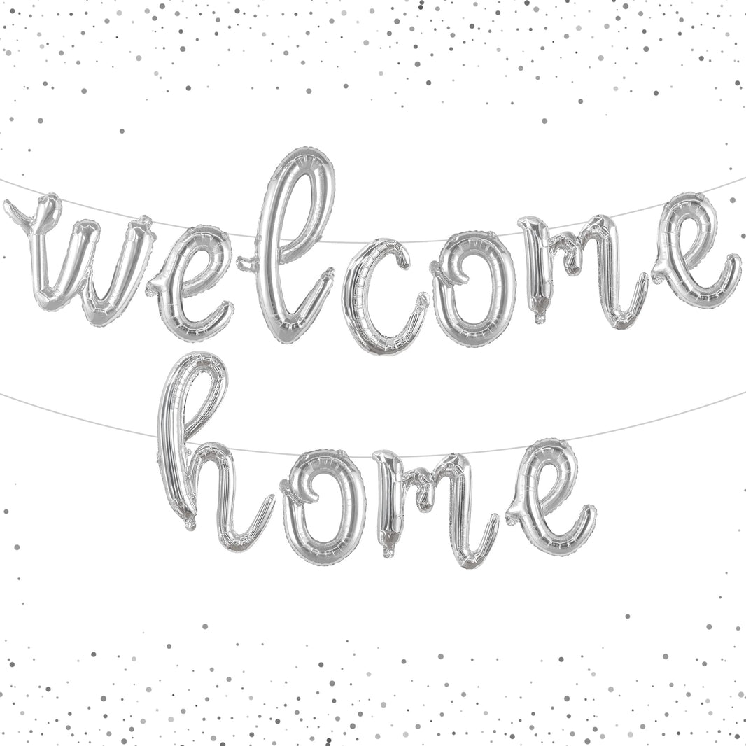 KatchOn, Silver Welcome Home Balloons Decorations - 16 Inch | Welcome Home Banner Balloon | Welcome Back Balloons | Welcome Home Decorations for Homecoming Decorations | Housewarming Party Decoration