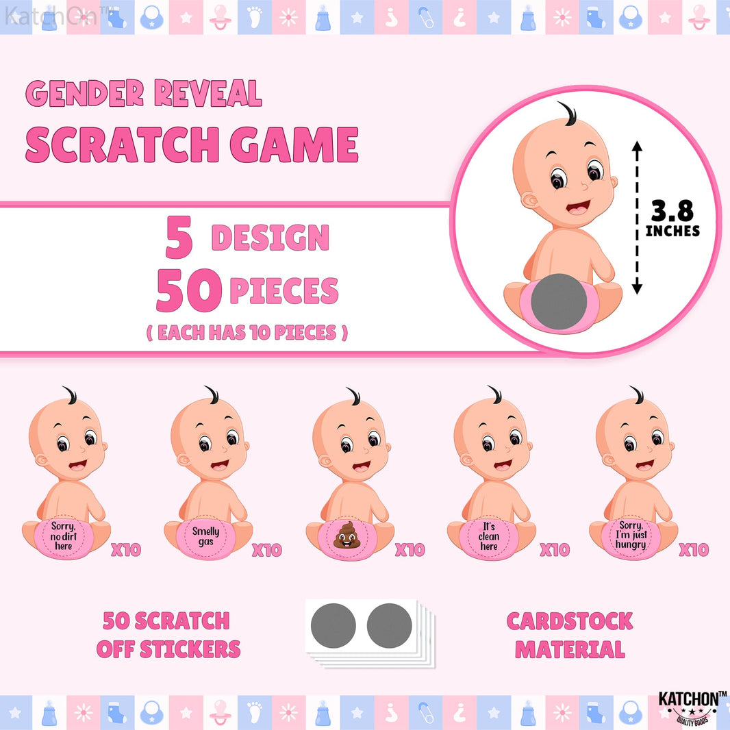 KatchOn, Baby Shower Scratch Off Game for Guest - 50 Cards, Baby Scratch Off Game | Gender Reveal Games  for Guest, Baby Shower Decorations | Scratch Off Baby Shower Games, Gender Reveal Decorations